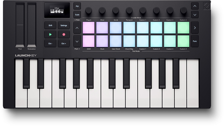 Image principale du produit LAUNCHKEY-MN25-MK4 Novation – Clavier maître 25 mini touches 16 pads 8 rotatifs