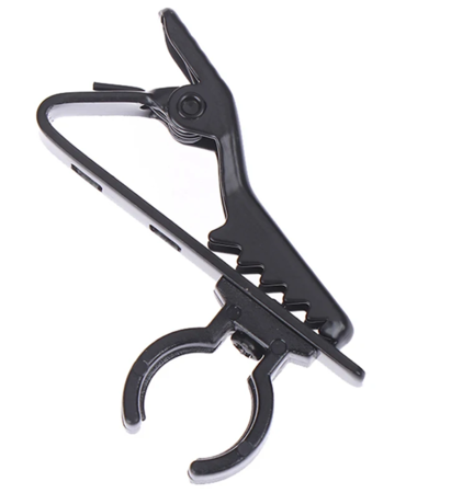Image principale du produit Pince metal noire pour lavallier ou fil micro 12mm de diamètre