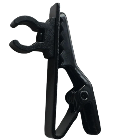 Image principale du produit Pince metal noire pour lavallier ou fil micro 8mm de diamètre