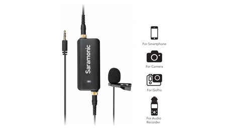 Image principale du produit LAV MIC Saramonic mixeur audio micro lavalier pour Smartphone Camera, GoPro & enregistreur