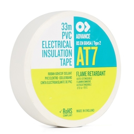 Image nº6 du produit AT7-B19 ADVANCE TAPES Ruban PVC isolant électrique blanc 19x33m