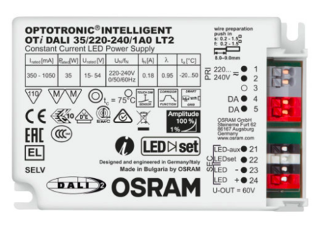 Image principale du produit Driver Led dali OSRAM OTi DALI 35/220…240/1A0 LT2