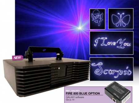 Image principale du produit Laser bleu 800mW FIRE 800 ILDA DMX