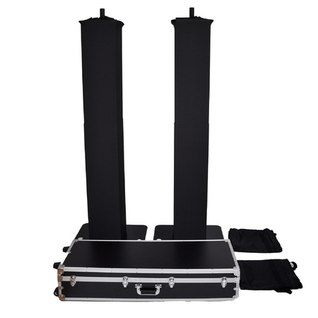 Image nº3 du produit LSA 220 procase BL Power acoustics - Pack de 2 Totems pro hauteur variable de 1m05 à 1m95 avec valise de transport