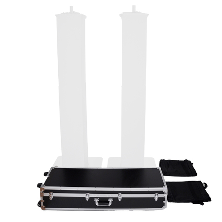 Image principale du produit LSA 220 procase WH Power acoustics - Pack de 2 Totems pros blancs hauteur variable de 1m05 à 1m95 avec valise de transport