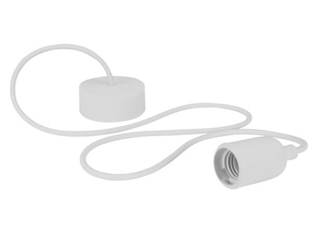 Image principale du produit Luminaire à suspension en cordage Velleman douille E27 Blanc