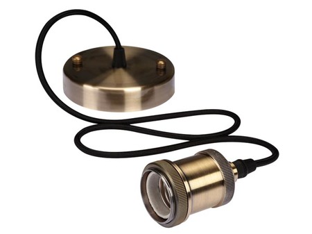 Image principale du produit Luminaire à suspension en cordage Velleman douille E27 Finition Bronze