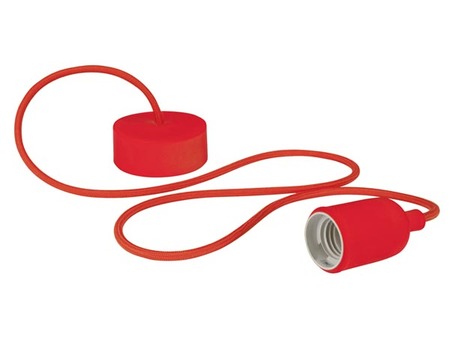Image principale du produit Luminaire à suspension en cordage Velleman douille E27 Rouge
