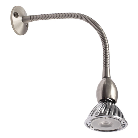 Image principale du produit Luminaire avec douille pour ampoule 12V bras flexible couleur chrome mat