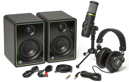 Image principale du produit Pack Studio Mackie Creator Bundle avec micro USB, casque et paire de monitoring