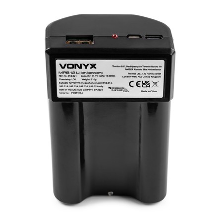 Image nº3 du produit Batterie lithium Vonyx rechargeable sur USB-c pour mégaphone