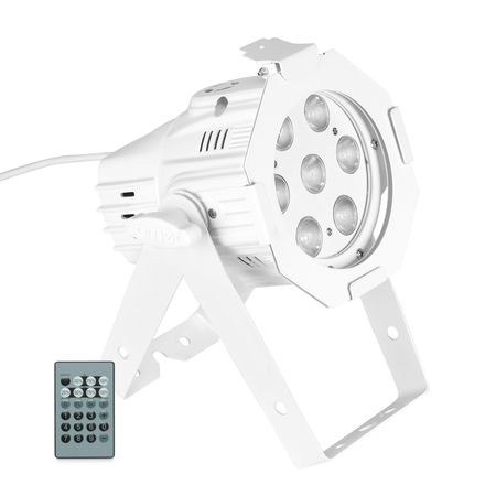 Image principale du produit Mini PAR Cameo - Q 4W W WH - Projecteur PAR LED 7 x 4 W Blanc Chaud - Blanc Froid - boîtier blanc