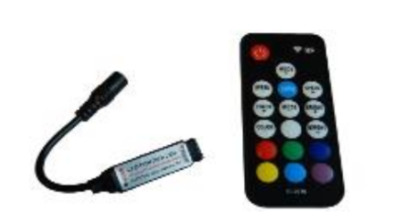Image principale du produit Contrôleur pour ruban led RGB RVB avec télécommande RF faible encombrement