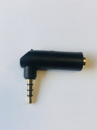 Image principale du produit Adaptateur mini jack coudé TRRS mâle femelle