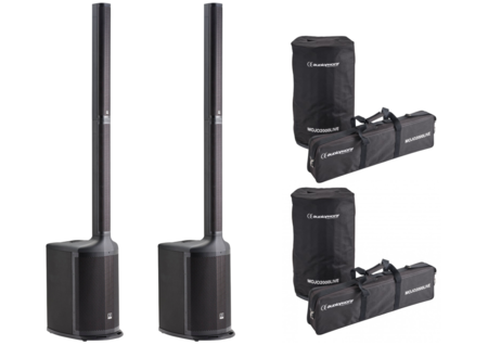 Image principale du produit Pack 2 MOJO2000LIVE Audiophony - 2 enceintes colonne avec housses 1200W RMS
