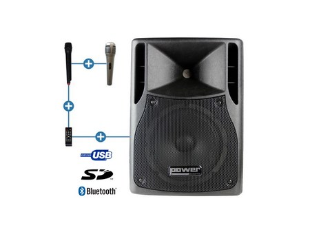 Image principale du produit Enceinte sur batterie Power acoustics MOOVY 8 Bluetooth USB SD 2 micros