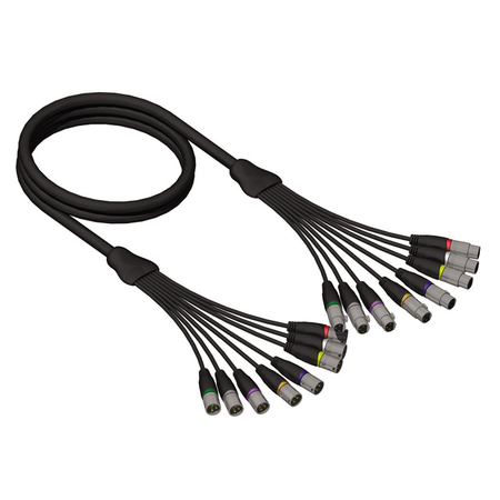 Image principale du produit Adam Hall Cables Série ProCab REF 801 - Câble Multipaire 8 x XLR mâle vers 8 x XLR femelle 5 m