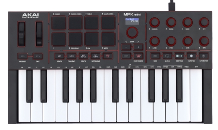 Image secondaire du produit MPK Mini IV-B Akai - Clavier mini noir 25 touches 8 pads 8 rotatifs