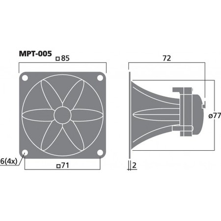 Image secondaire du produit tweeter piezo monacor MPT-005 85X85