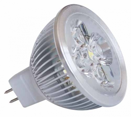 Image principale du produit MR16 à 4 LED 4X1W blanc neutre 3100K 12v ** fin de série **