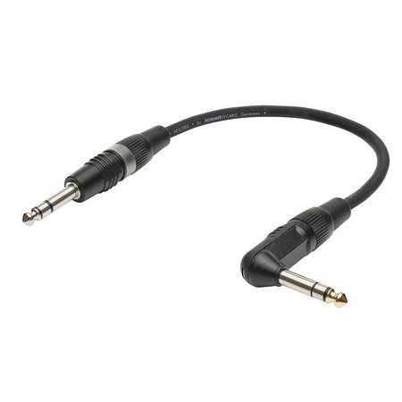 Image principale du produit MR31-0030-SW Sommercable Câble jack 6.35mm TRS coudé vers jack 6.35mm TRS section 0.14mm² 30cm