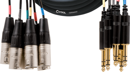 Image principale du produit Cable multipaire 3m 8 XLR male, Jack TRS