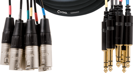 Image principale du produit Cable multipaire 5m 8 XLR male,  Jack TRS Neutrik