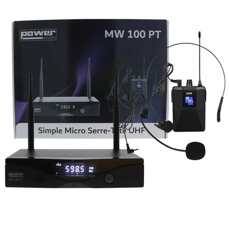 Image nº6 du produit MW 100 PT Power acoustics - Système micro sans fil UHF 30mW avec serre tête