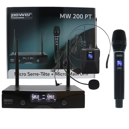 Image nº7 du produit MW 200 PT Power acoustics - Sysytème double micro HF 30mW 1 micro main et 1 serre tête