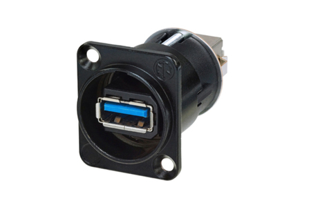 Image principale du produit NAUSB3-B Neutrik embase type D USB-A 3.0 vers USB-B 3.0 réversible