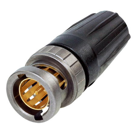 Image principale du produit NBNC75BLP9X Neutrik - Fiche mâle BNC 75 ohms à Baïonnette - 0,8/3,7 pour SDI 6G UHD
