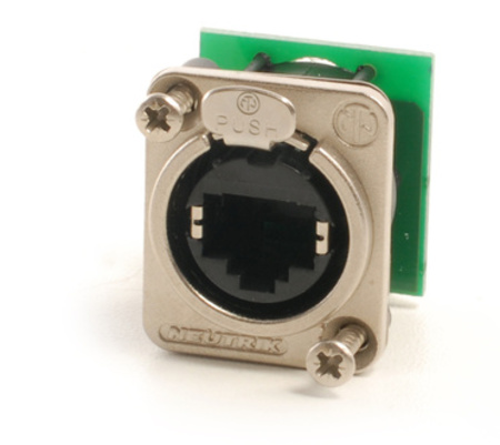 Image principale du produit NE8FDP Neutrik - Embase ethercon serie D RJ45 avec reprise RJ45 arrière
