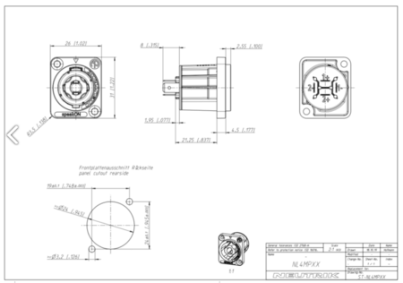 Image secondaire du produit NL4MPXX Neutrik - Embase femelle Speakon Neutrik 4 points