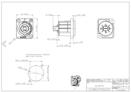 Image secondaire du produit NL4MPXX Neutrik Embase femelle Speakon Neutrik 4 points