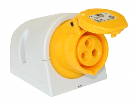 Image principale du produit Socle P17 femelle 16A 3 points 110V IP44 Jaune