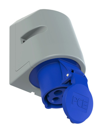 Image principale du produit Socle P17 femelle 16A monophasé 3 points 240V IP44 bleue Turbo twist