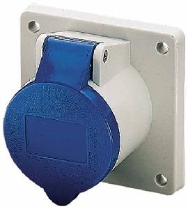 Image principale du produit embase P17 femelle 32A monophasé 3 points 240V IP44 bleue DESTOCKAGE