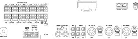 Image secondaire du produit Amplificateur Public Adress mono 600W 20 zones Monacor PA-6020Z