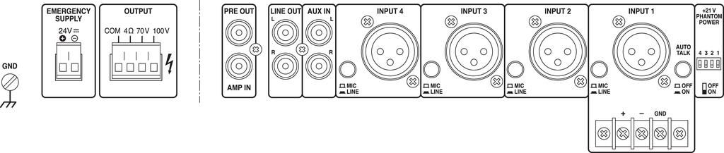 Image secondaire du produit Amplificateur mixeur public adress 160W 4 entrées