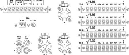 Image nº3 du produit Amplificateur mixeur et matriciel 4 zones de 120 W chacune Monacor PA-12040