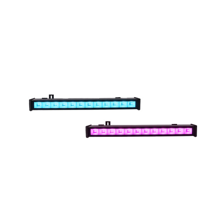 Image principale du produit Pack de 2 barres leds RGBWA étanches IP65 à télécommande