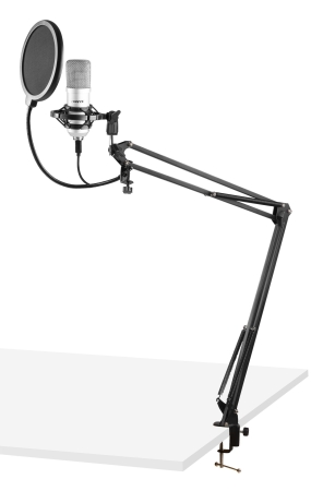 Image nº4 du produit CMS300S Vonyx - Micro USB Studio / Gaming gris argent avec support et filtre anti pop