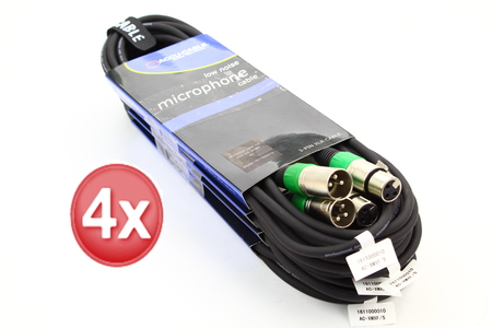 Image principale du produit Pack de 4 câbles XLR micro et audio 5m