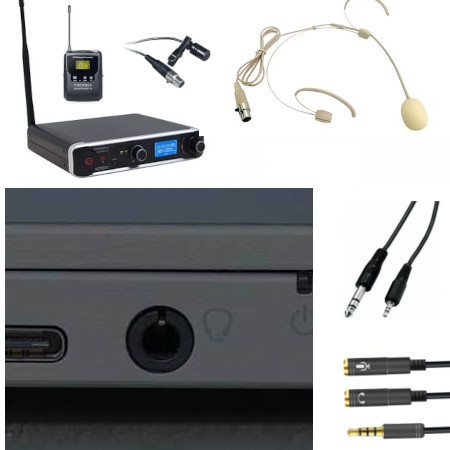 Image principale du produit Pack audio conférence micro serre tête sport sans fil pour ordinateur avec jack micro et casque