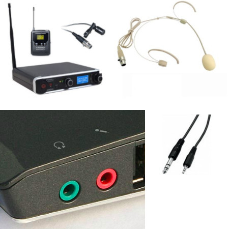 Image principale du produit Pack audio conférence micro serre tête sport sans fil pour ordinateur double jack
