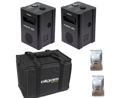 Image principale du produit Pack Phoenix Mini Algam Lighting avec poudre pour machine à étincelles et sac de transport