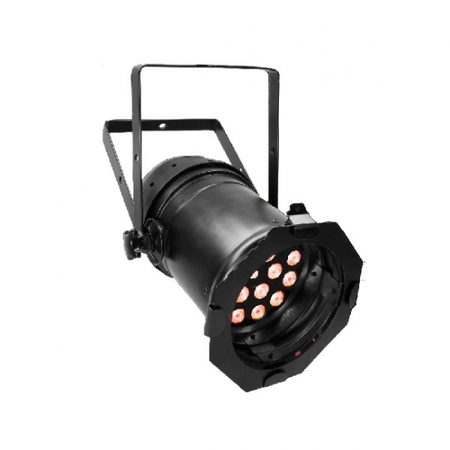 Image principale du produit Projecteur PAR 64 long Noir RGB 18 LED 3W 3 en 1 fullcolor 10mm