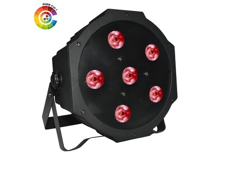 Image principale du produit Projecteur Par led slim 6X4W RGBW sur batterie avec télécommande