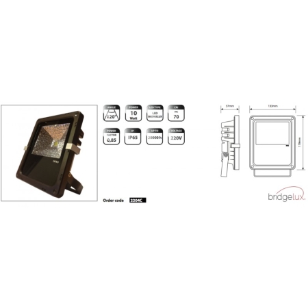 Image principale du produit Projecteur extérieur Ledux Led Electra 10W IP65