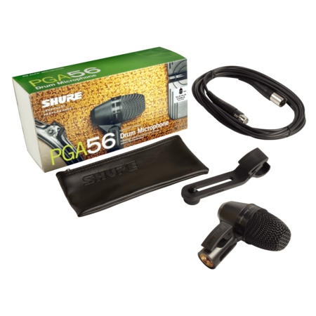Image principale du produit PGA56 Shure - Micro dynamique cardioïde pour batterie avec pince et câble XLR